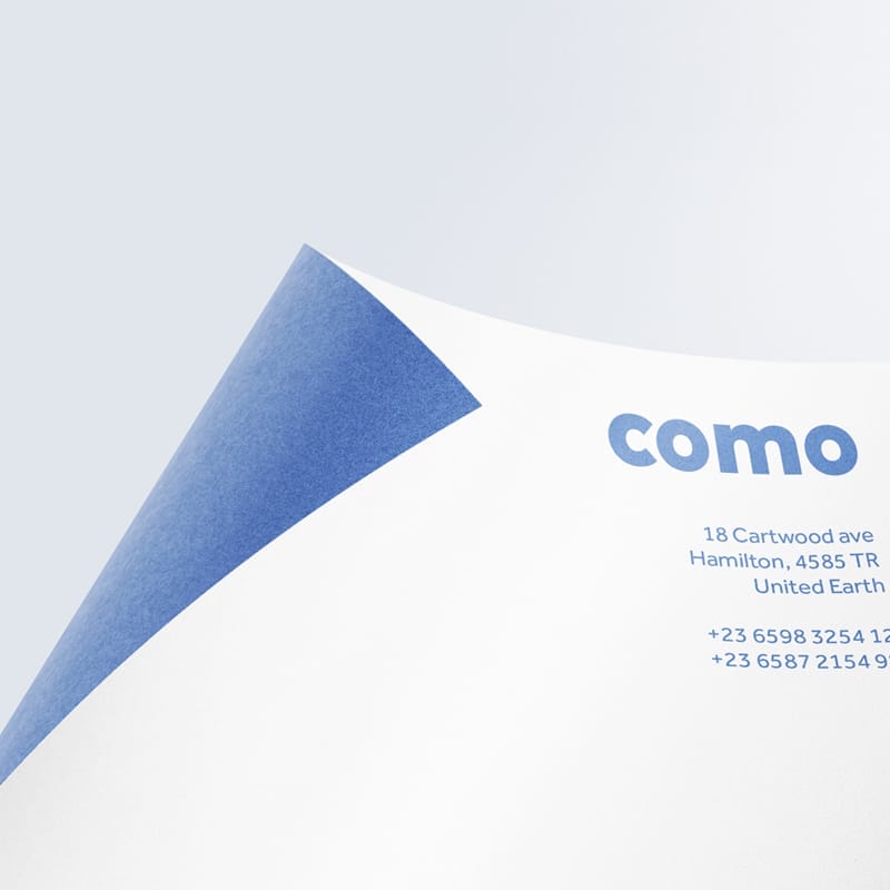 Letterhead with Curved Paper Mockup PSD