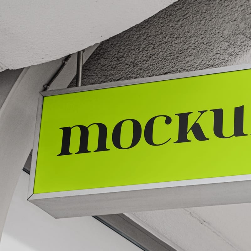 Long Rectangular Signboard Mockup PSD