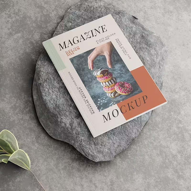 Magazine Catalog Cover Mockup PSD