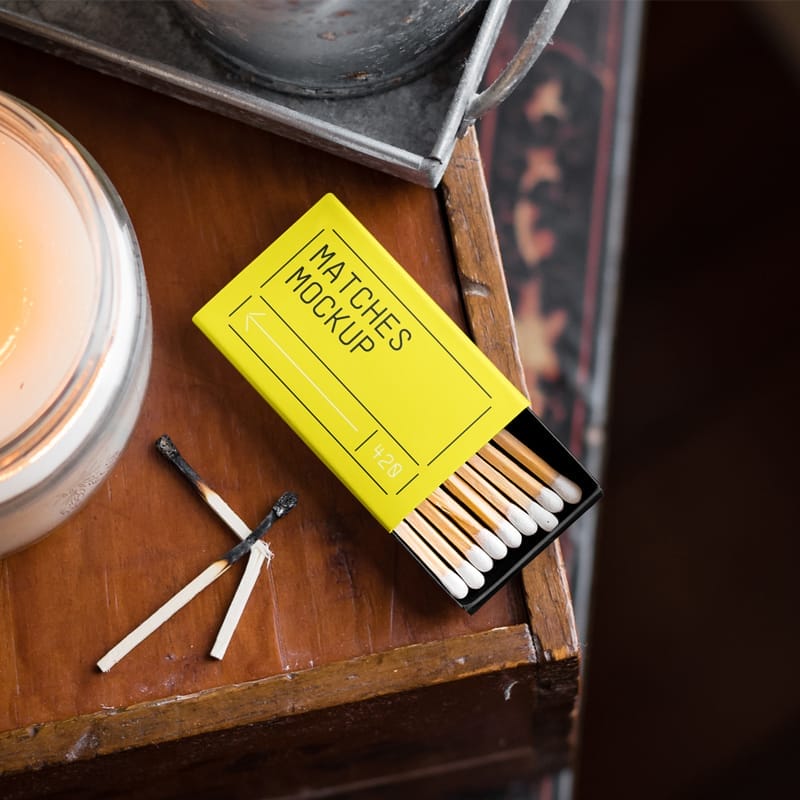 Matches Box Mockup Template PSD