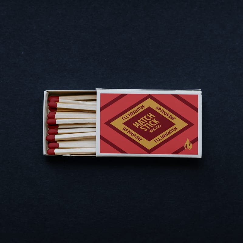 Matchstick Box Mockup PSD