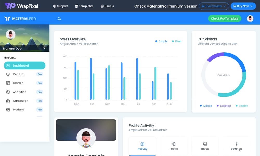 MaterialPro React Admin Template