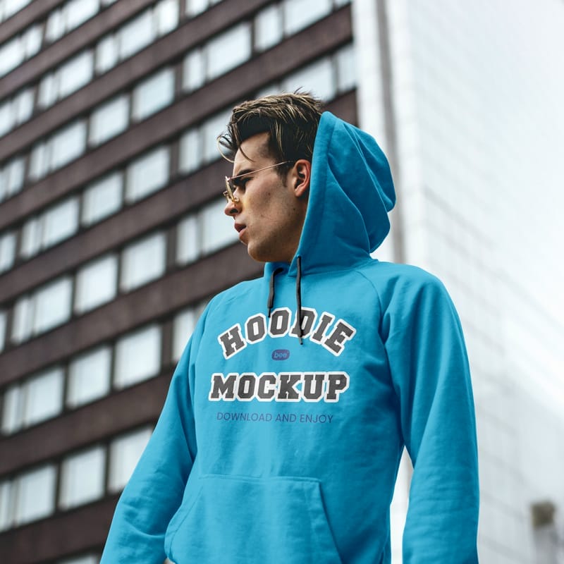 Outside Front Hoodie Mockup PSD