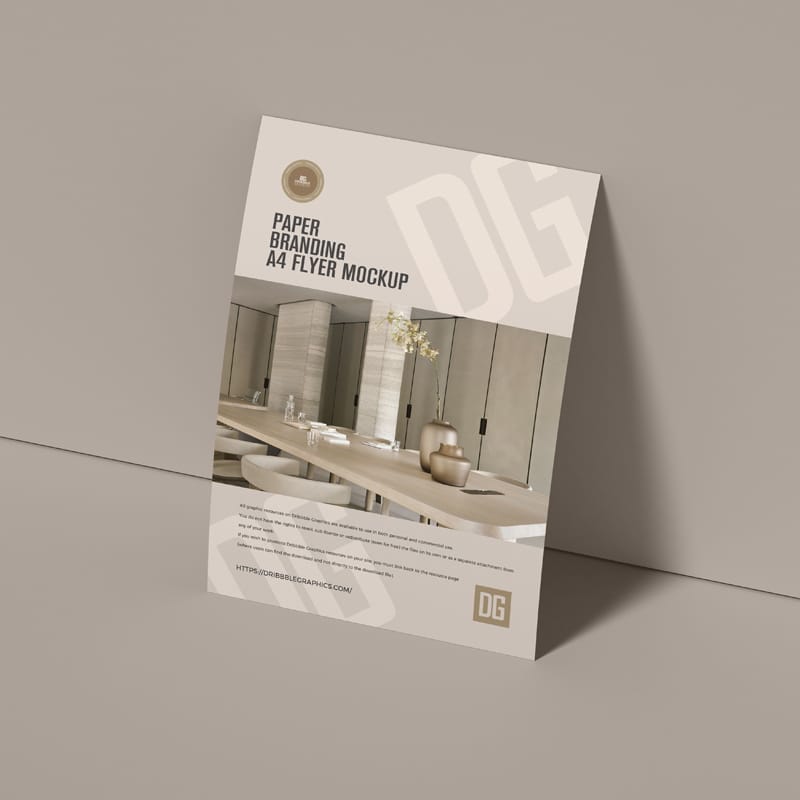 Paper Branding A4 Flyer Mockup PSD