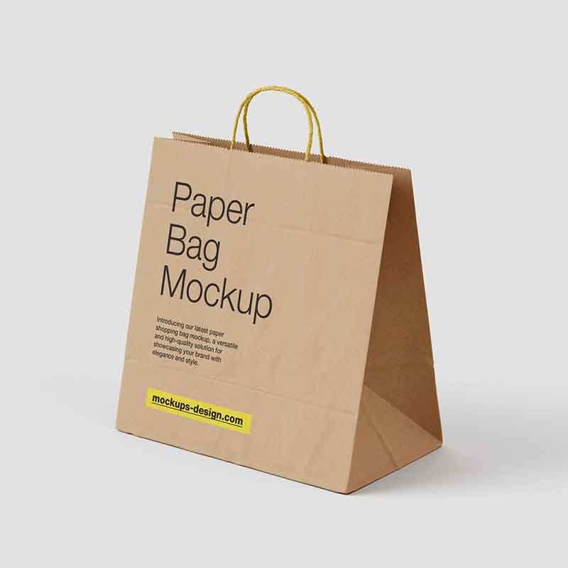 Paper Shopping Bag Mockup Design PSD