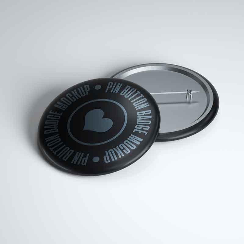 Pin Button Badge Mockup PSD