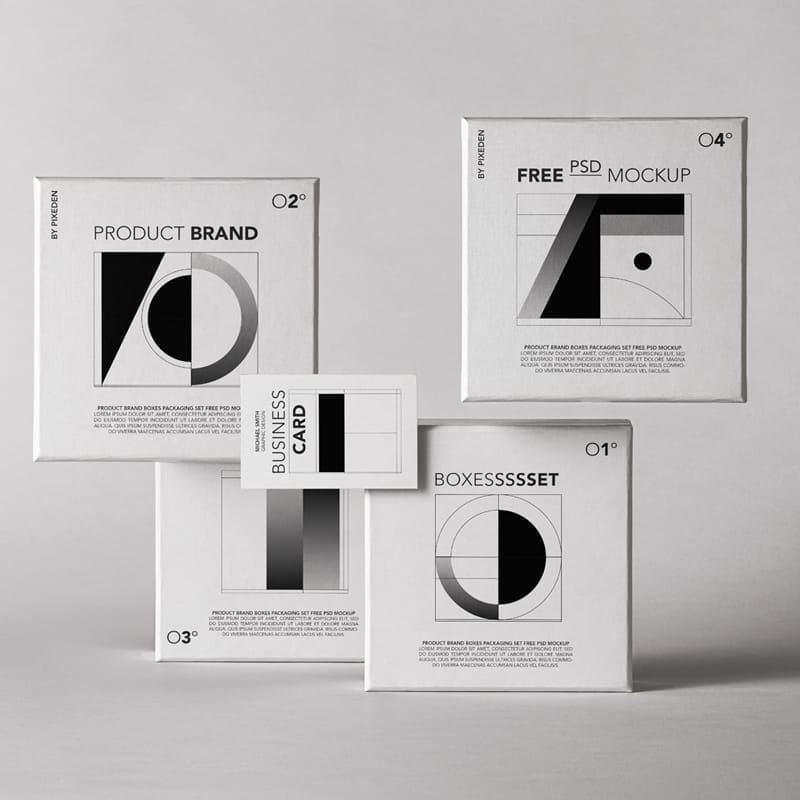 Product Branding Packaging Mockup Set PSD