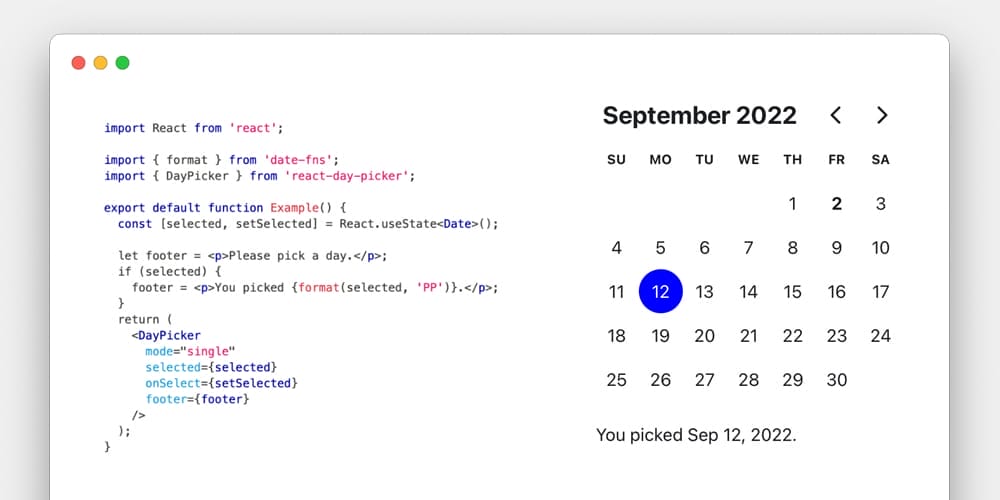 React Day Picker