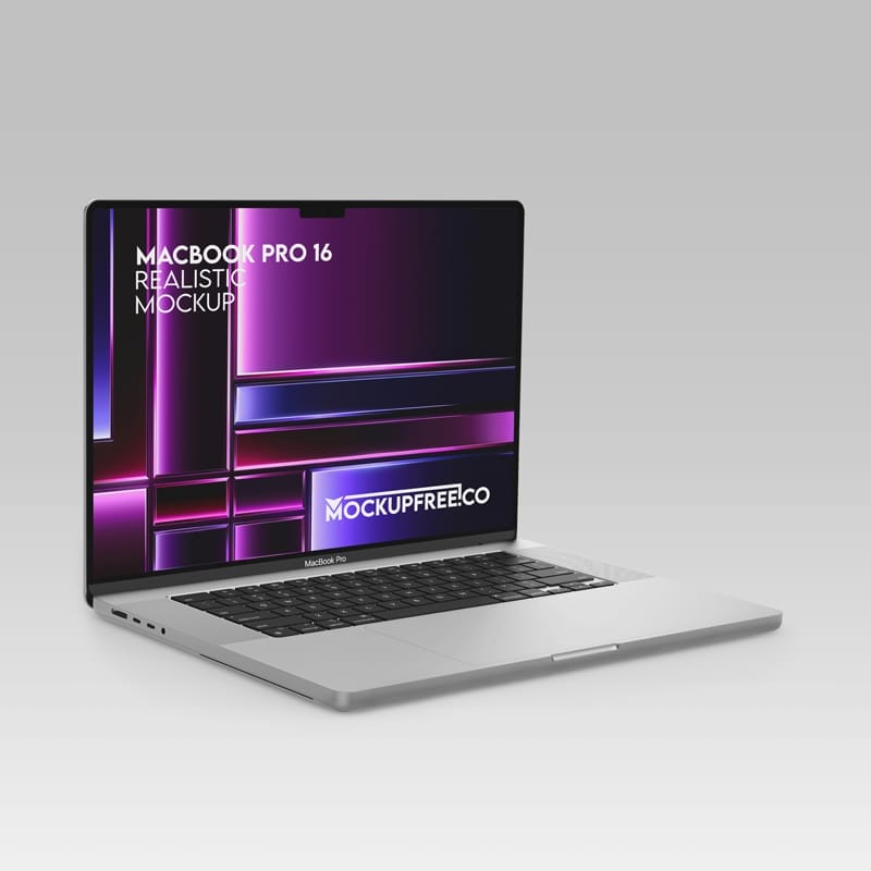 Realistic MacBook Pro 16 Mockup PSD