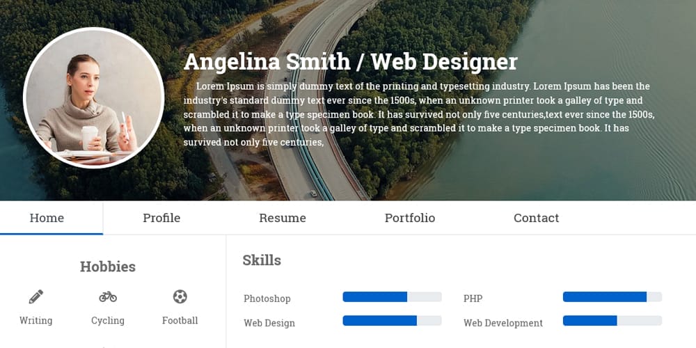 Resume Bootstrap HTML Template