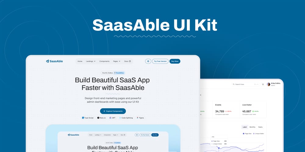 SaasAble React Material UI Dashboard Template