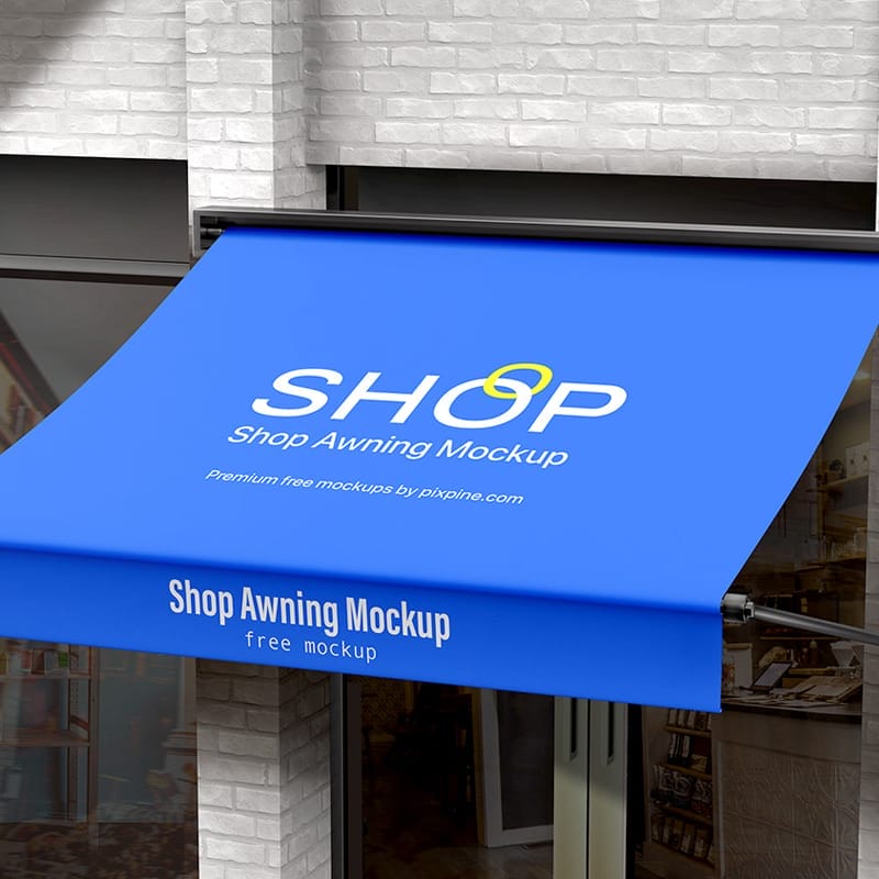 Shop Awning Mockup PSD