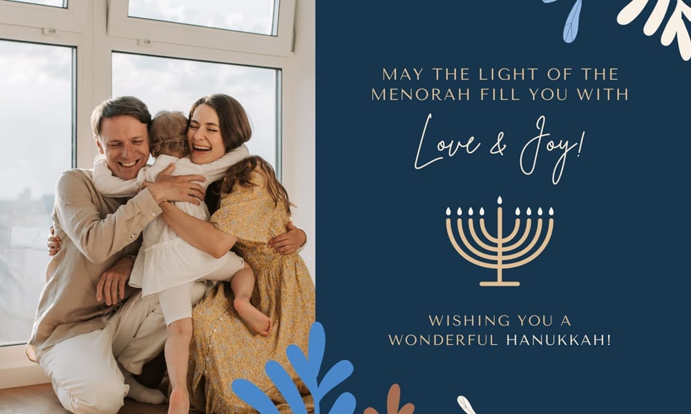 Simple Greetings Hanukkah Postcard Template