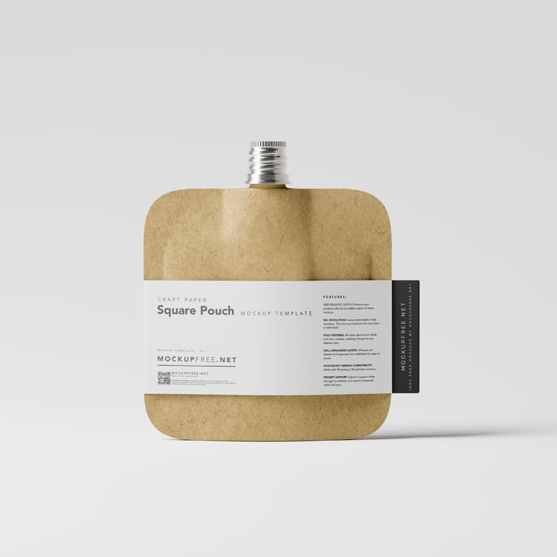 Square Craft Paper Pouch Mockups PSD