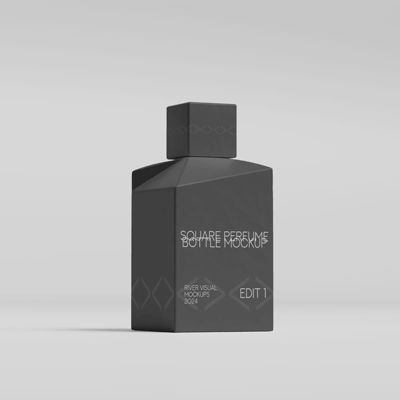 Square Parfume Bottle Mockup PSD