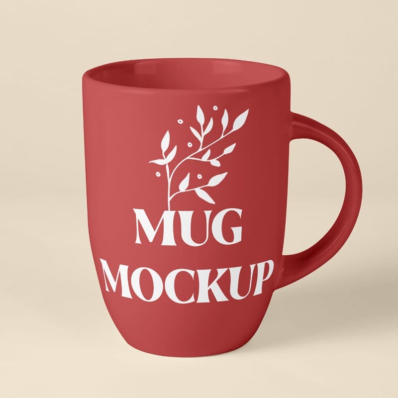 Standing Ceramic Mug Mockup PSD