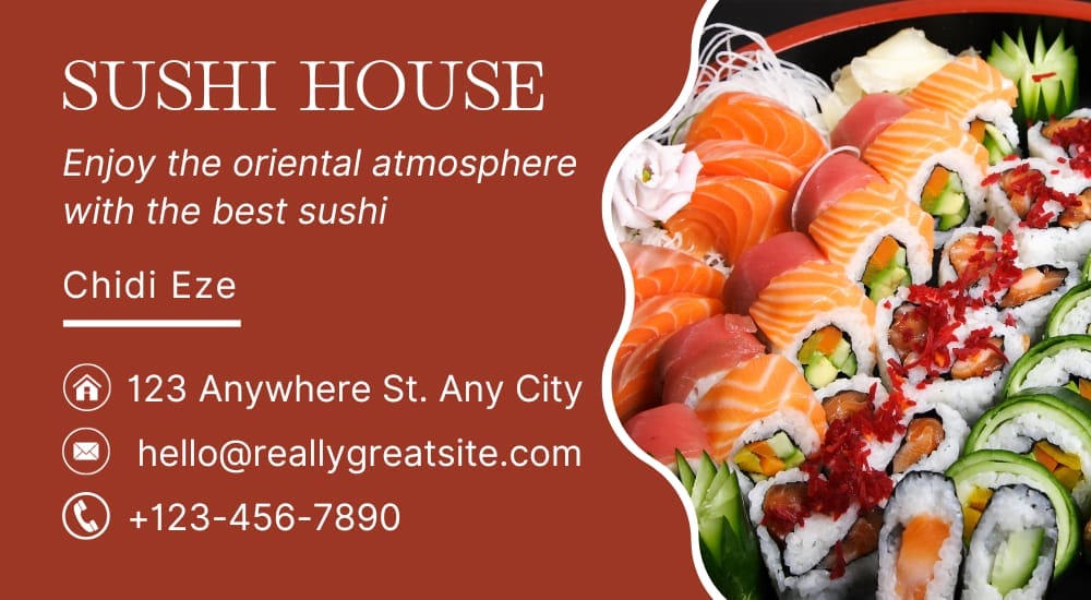 Sushi Restaurant Business Card Template