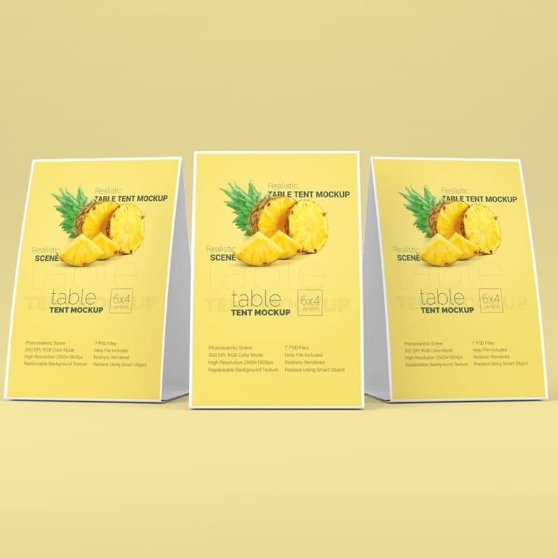 Table Tent Mockup Template PSD