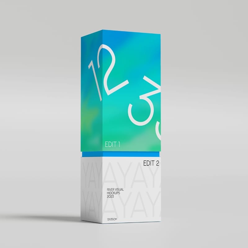 Tall Packaging 12x35 Mockup PSD