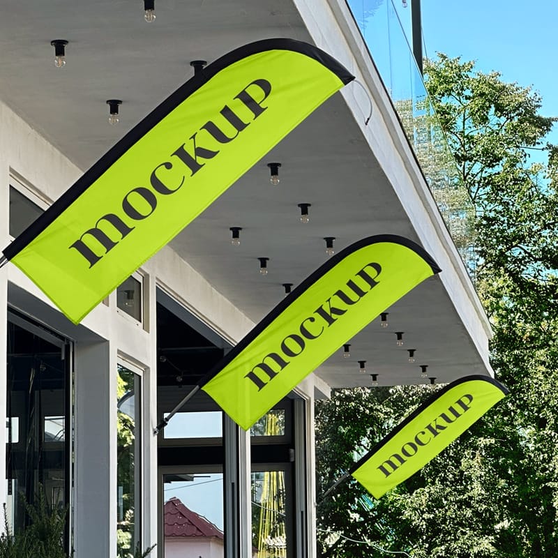 Terrace Flag Mockup PSD