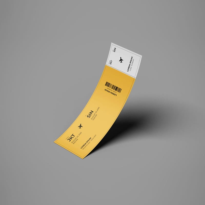 Free Ticket Mockup Template PSD