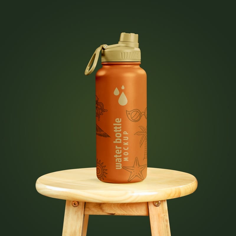 Travel Flask Mockup PSD