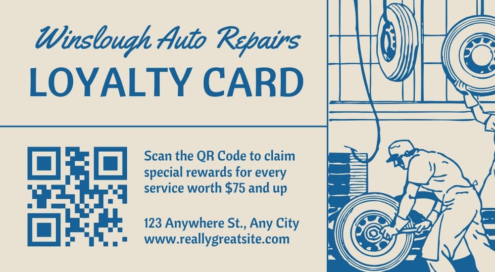 Vintage Style Car Servicing Loyalty Card Template