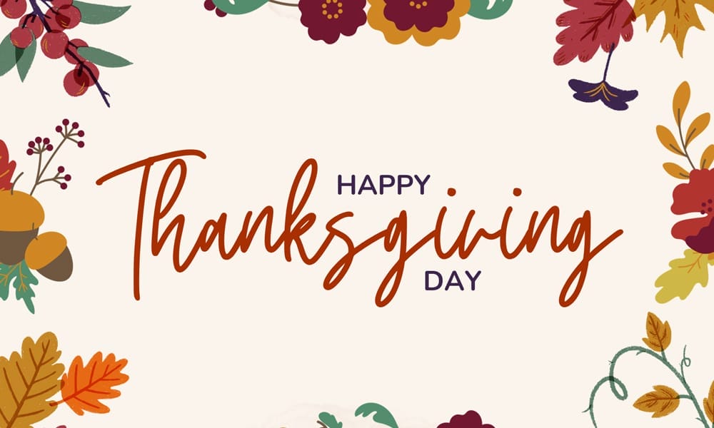 Watercolor Illustrative Greeting Thanksgiving Postcard Template