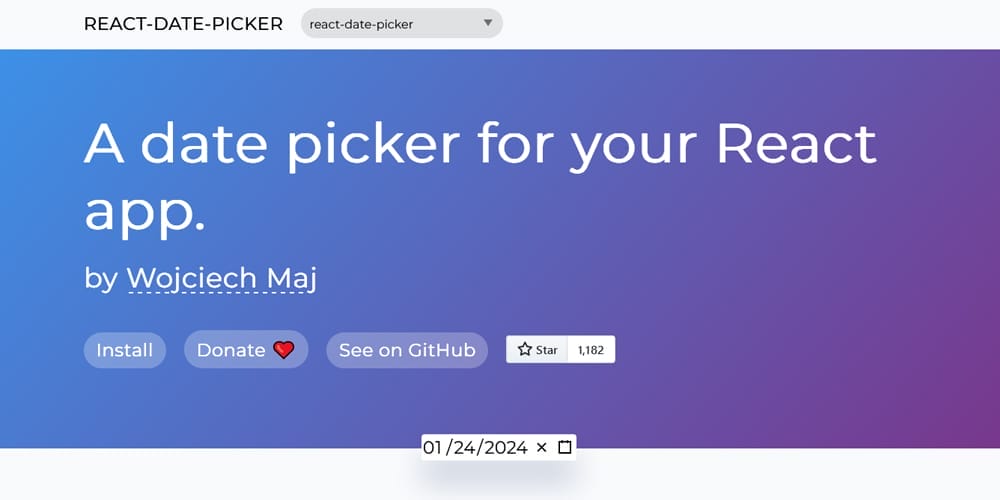 Wojtekmaj React Date Picker