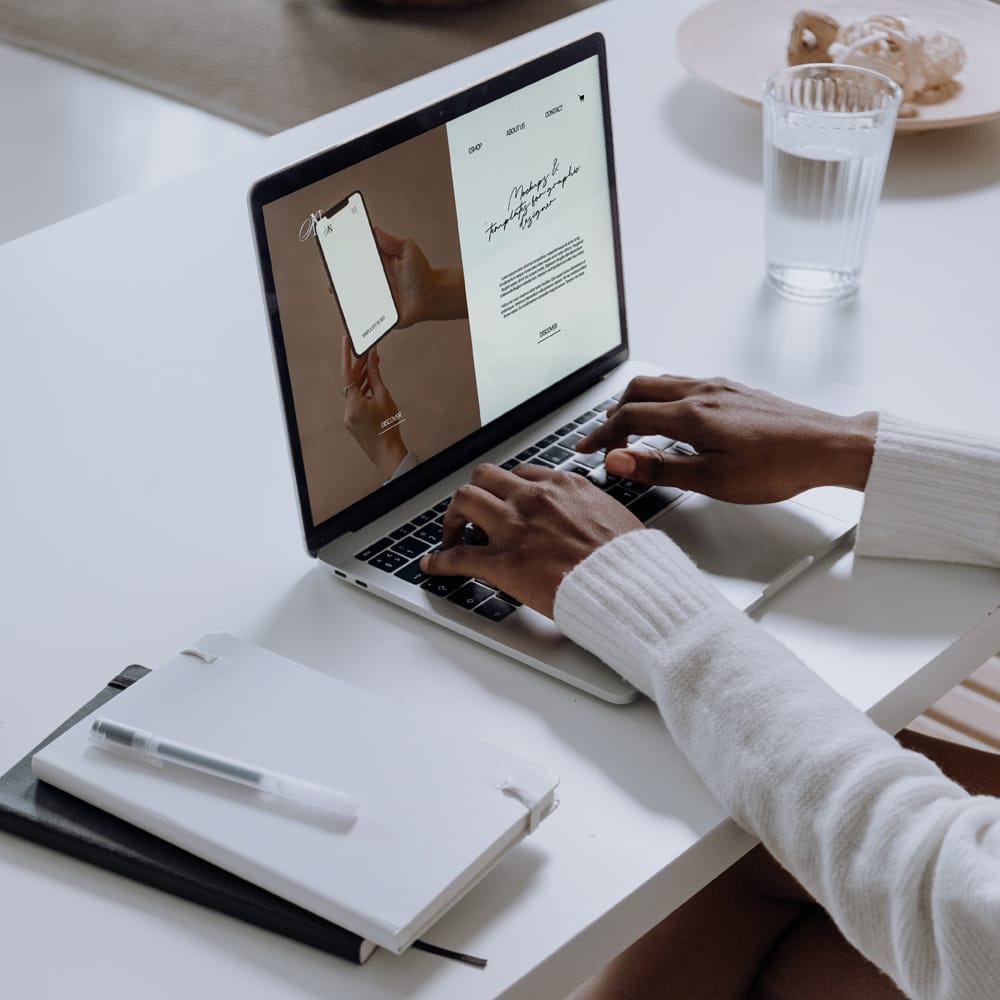 Working on Laptop Mockup PSD