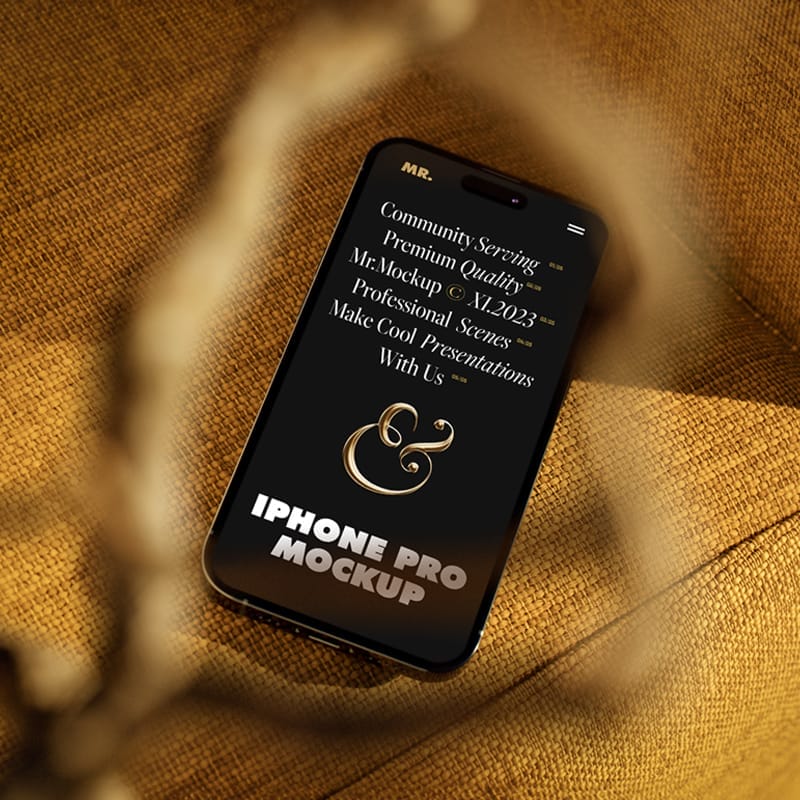 iPhone 14 on Armchair Mockup PSD