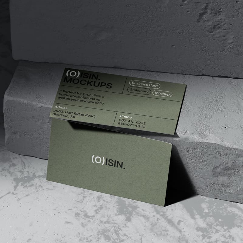 2 Realistic Business Card Mockup PSD