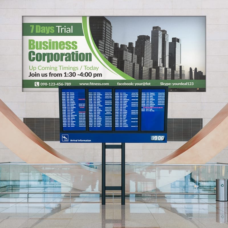 Billboard Airport Lobby Mockup PSD