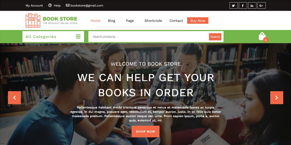 Bookstore WordPress Theme
