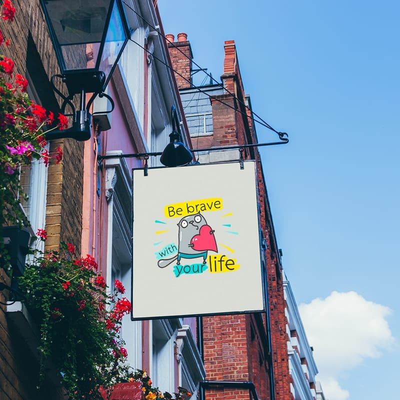 Building Sign Mock-up PSD