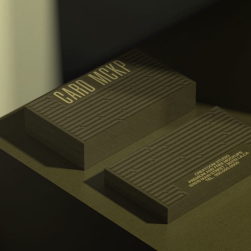 Business Card Mockups With Shadow PSD