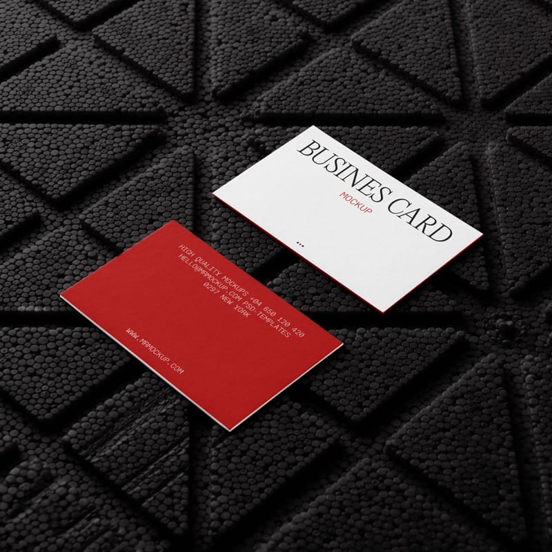 Business Cards Lying on Styrofoam Mockup PSD