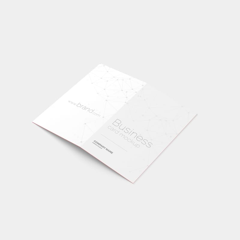 Clean Folded Business Card Mockup PSD