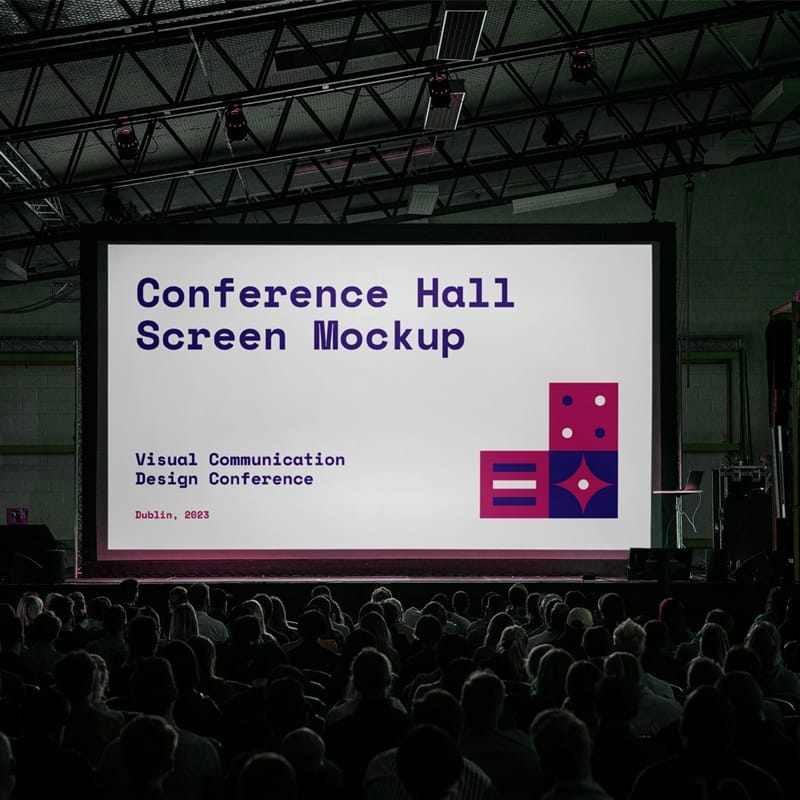 Conference Hall Screen Mockup PSD