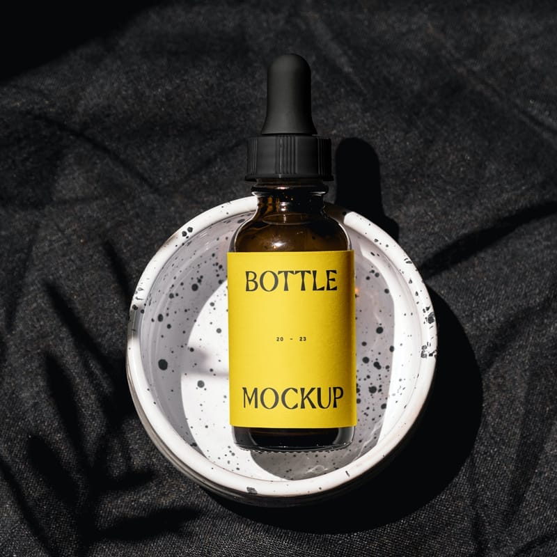 Cosmetic Bottle with Label Mockup PSD