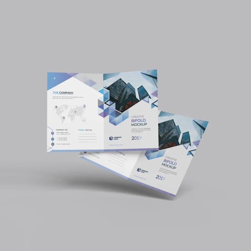 Creative A4 Bifold Mockup PSD