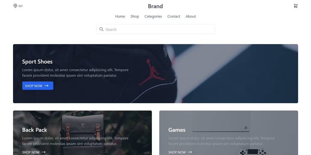 E-commerce Home Page Template