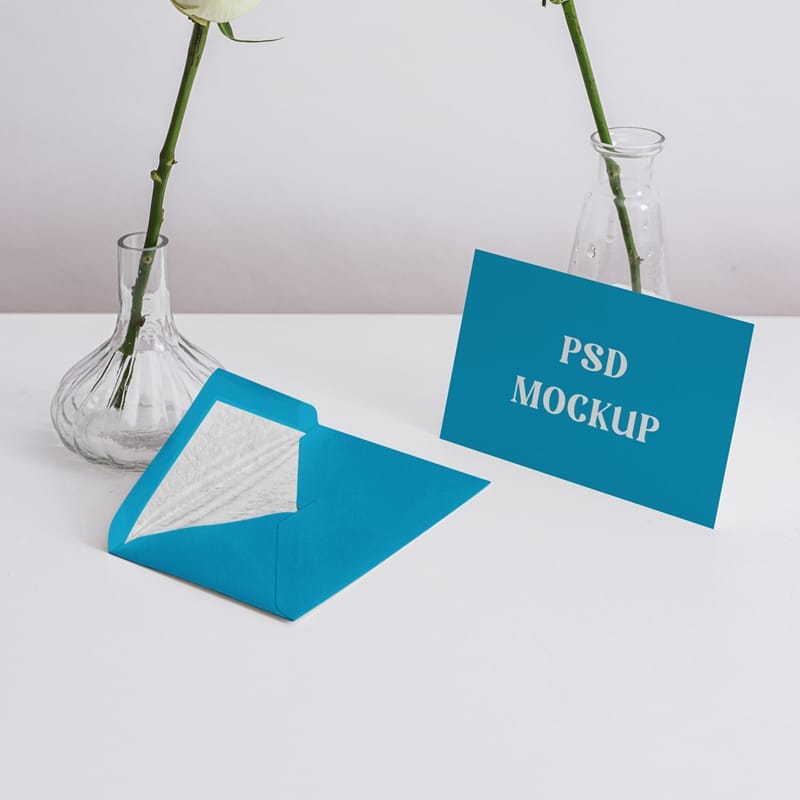 Envelop and Card Mockup PSD