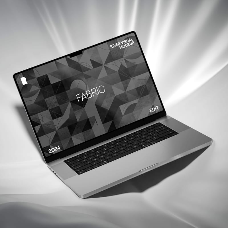 Fabric Macbook Pro 16 Mockup PSD