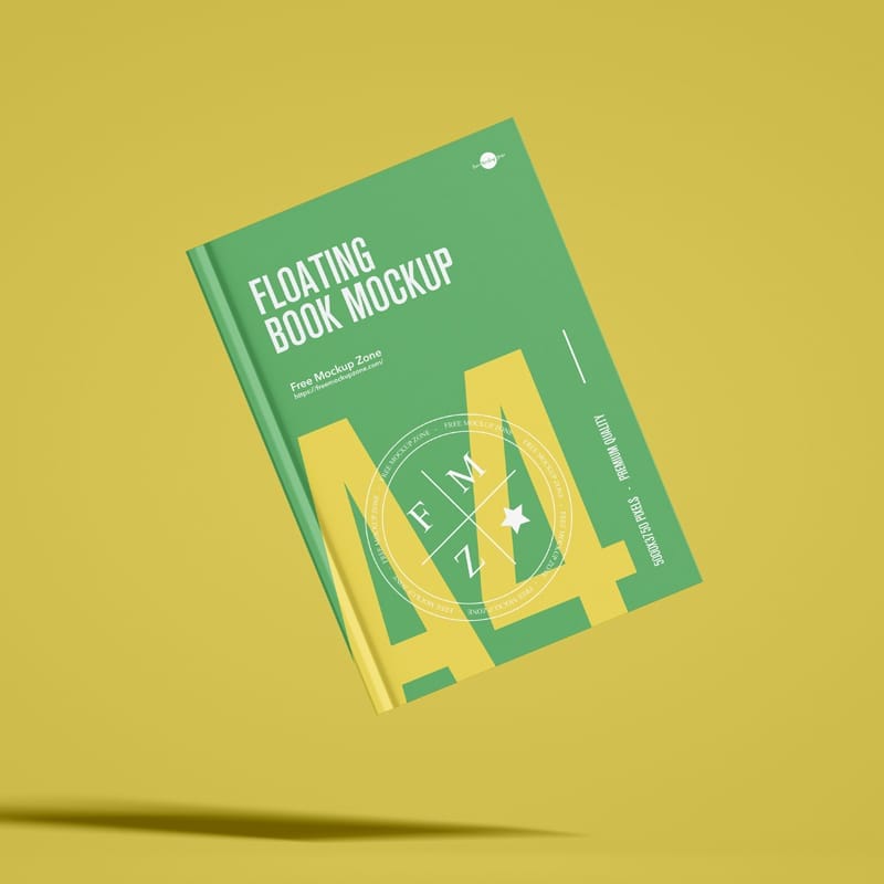 Floating A4 Book Mockup PSD