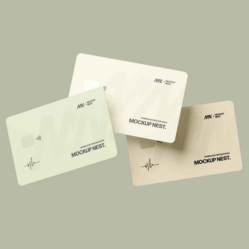 Floating Credit Card Mockup PSD