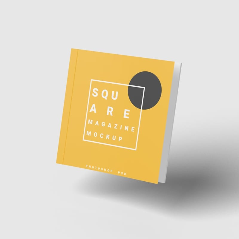 Flying Magazine Square Mockup PSD