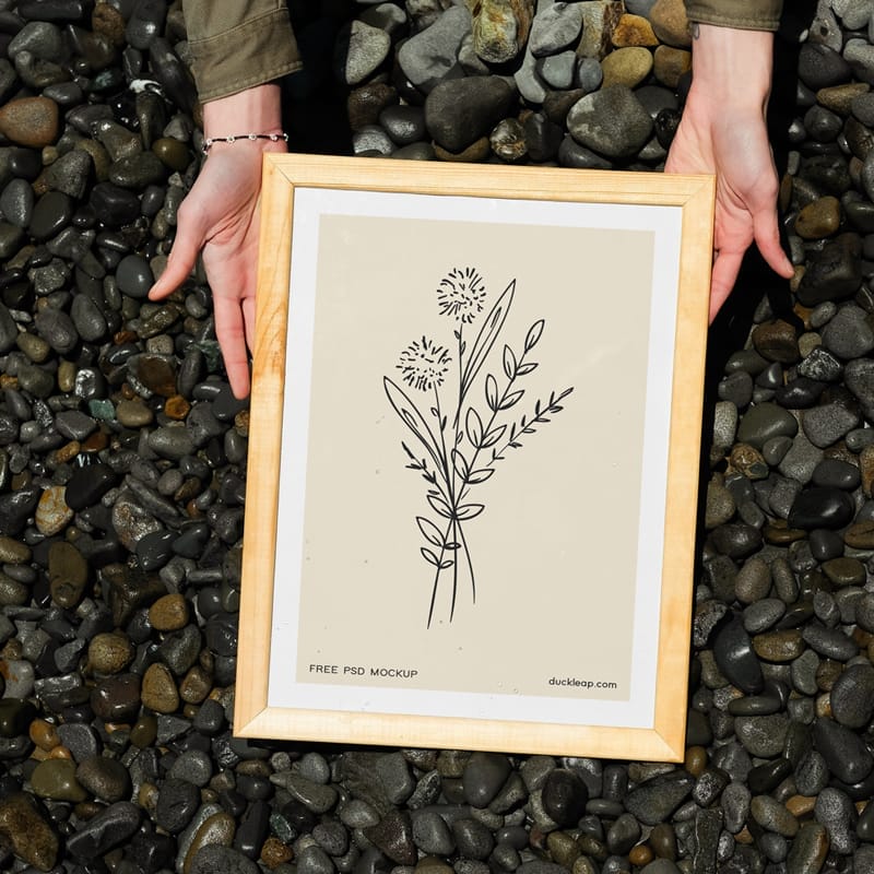 Frame in Hands Mockup PSD