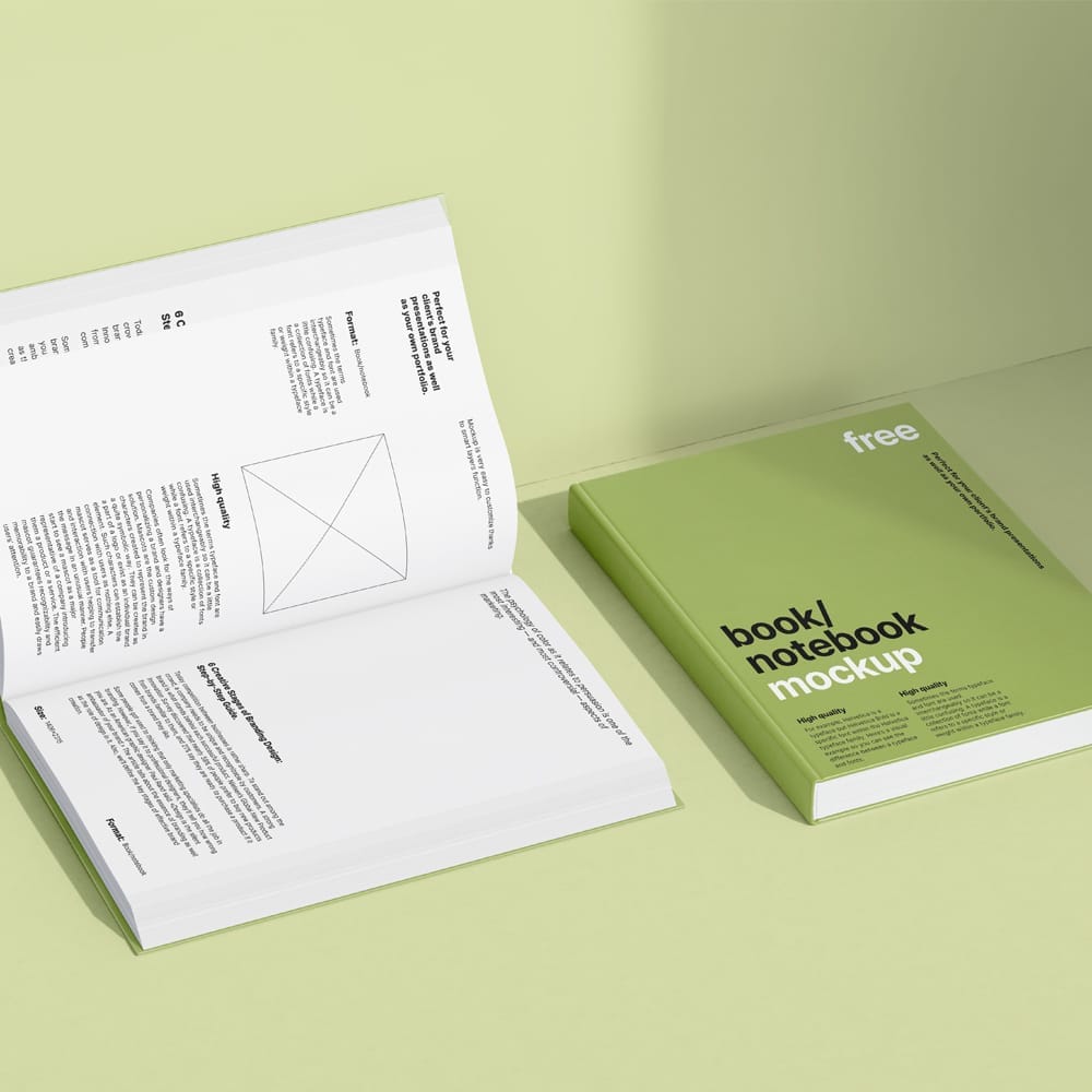 Free 2 Books Mockup PSD