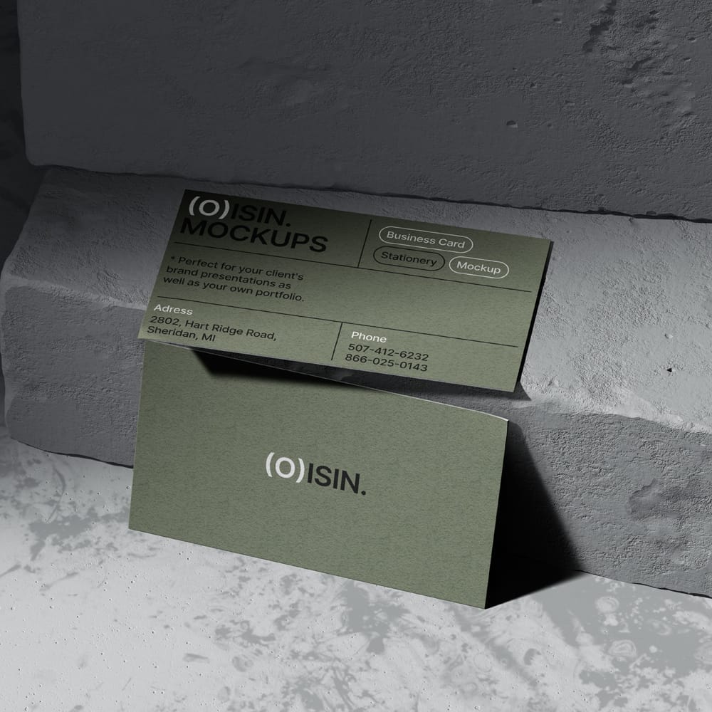 Free 2 Realistic Business Card Mockup PSD